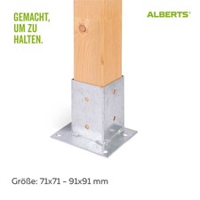 Alberts Aufschraubh&uuml;lse Vierkantholzpfosten feuerverzinkt f&uuml;r Geraden Bodenh&uuml;lse