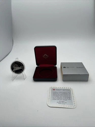 1986 CANADIAN TRANSCONTINENTAL RAILROAD/VANCOUVER CENTENNIAL SILVER DOLLAR COIN