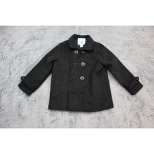 Class Club Jacket Girls Youth 4/5 Black Pea Coat Casual Dress Button Down Front