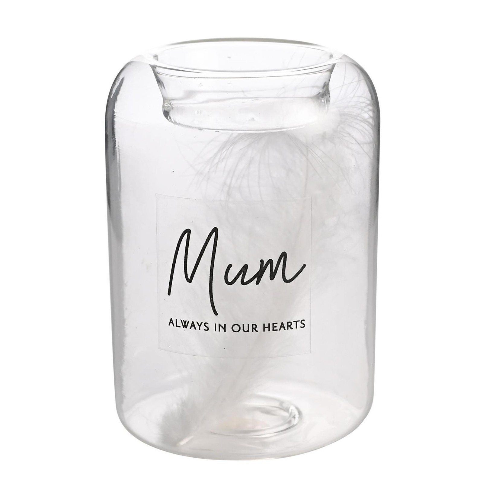 Feathers Appear Angels Glass Tealight Holder Memorial Tribute In Loving Memory - Image 5