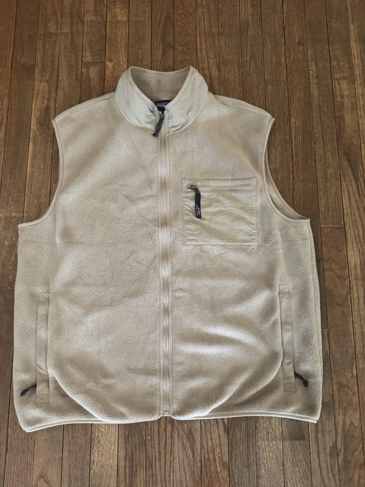 Patagonia Synchilla Synch Vest Mens Size 2XL Seabird Grey LOOKS BEIGE/TAN Fleece