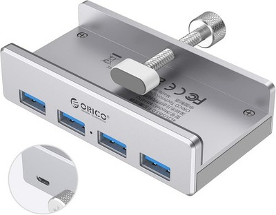 ORICO USB 3.0 Hub 4 Port, Aluminium SuperSpeed Daten hub Mit Extra Netzteilansch