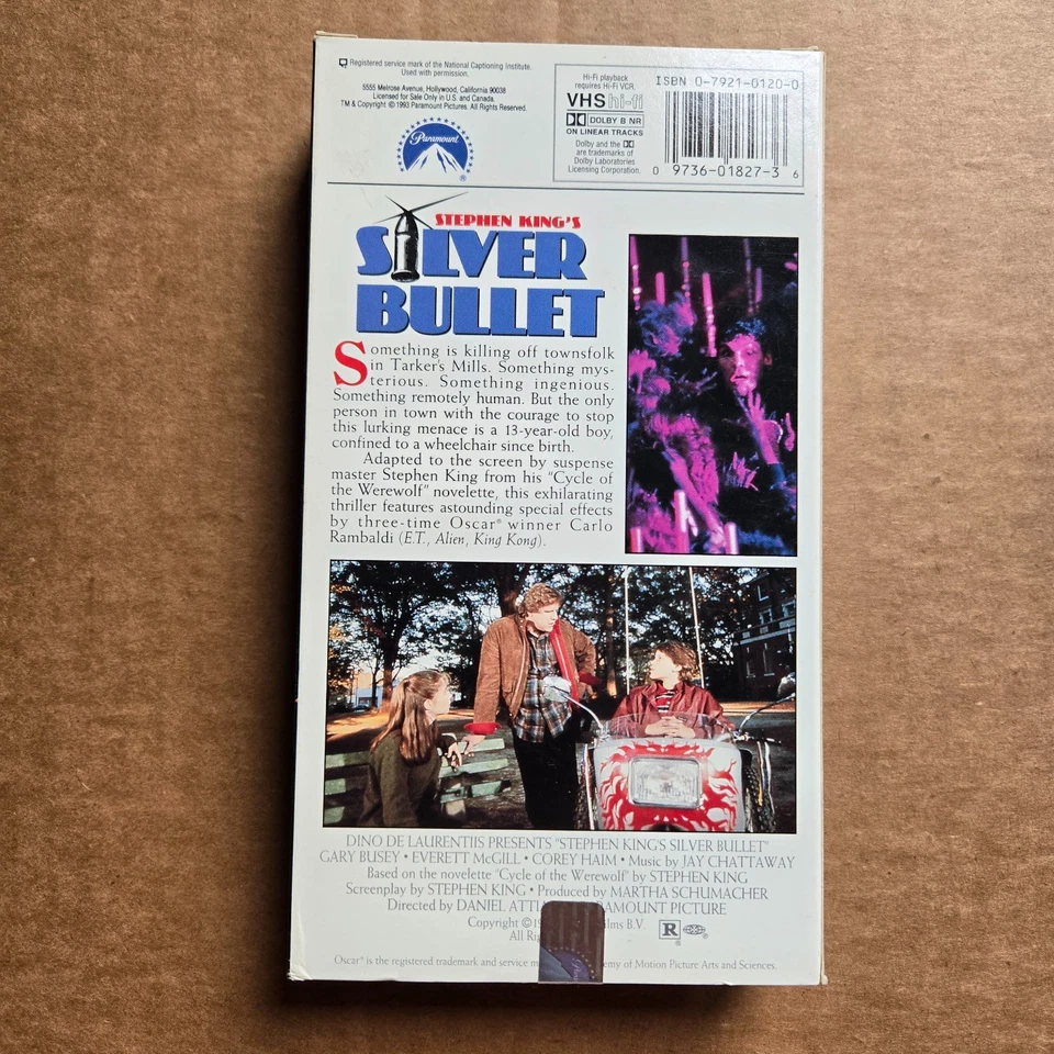 SILVER BULLET Stephen King 1985 Horror VHS Tape Scary Werewolf - Image 3 of 4