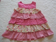 Gymboree Mini Blooms 2012 Snail tiered ruffle dress 6-12 twins EUC