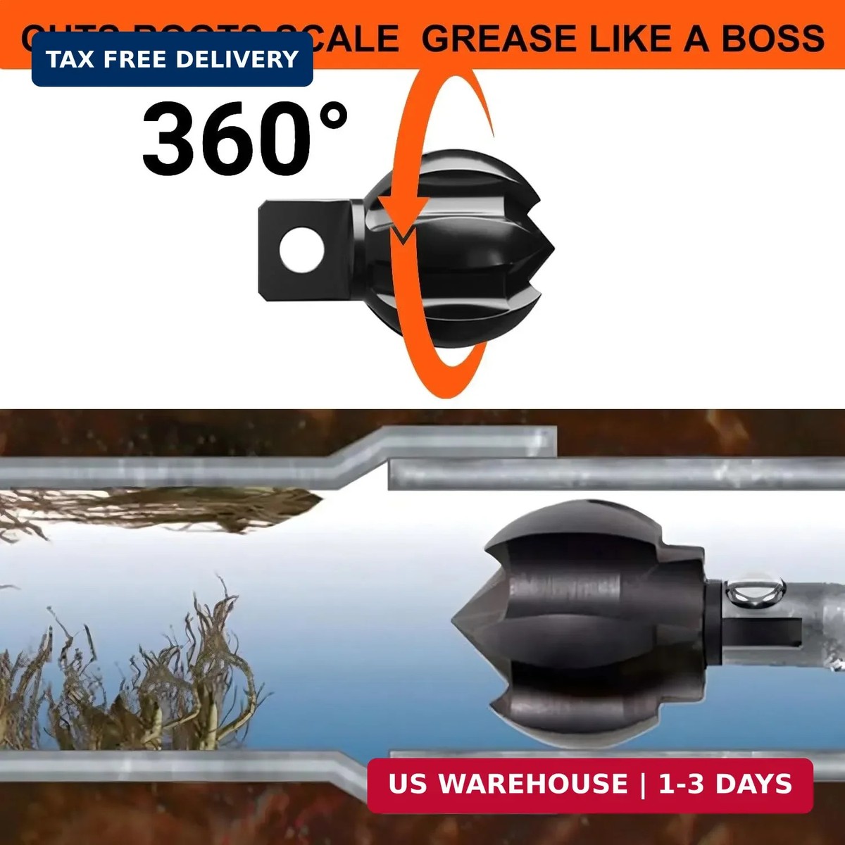 6-Blade Drain Snake Attachment (Fits 3/8