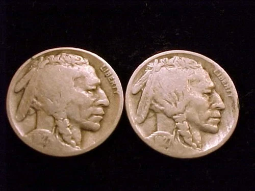 1927-D abd 1927-S Good Grade Buffalo Nickels, a (2) Two Coin Lot.