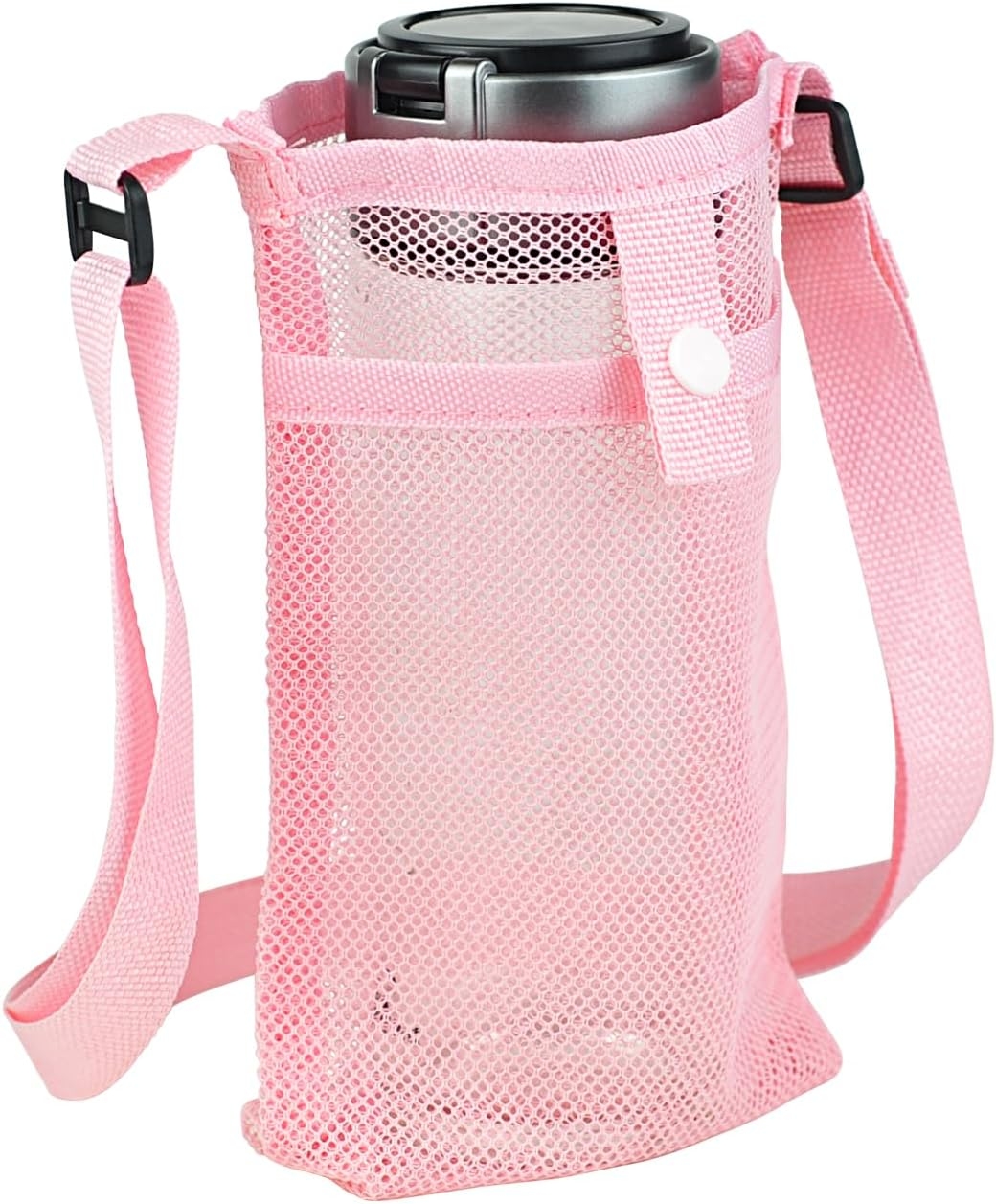 Water Bottle Carrier with Phone Pocket, Mesh Water Bottle Holder 500Ml with Adju