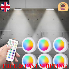 3/6PCS LED Puck Light Remote Controls Under Cabinet Closet Lights Display Lamp