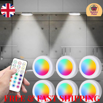 3/6 Stück LED Puck Licht Fernbedienungen Unter Schrank Leuchten Display Lampe