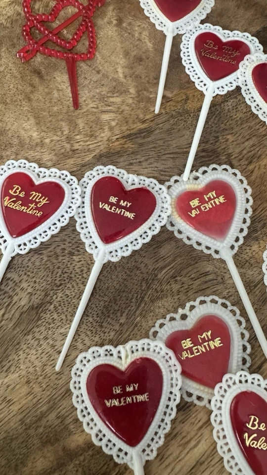Vintage Valentines Day Cupcake Toppers 50’s Hong Kong - Image 2 of 4