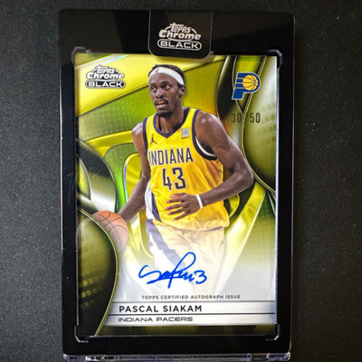 Topps 2025-26 Chrome Black Basketball Pascal Siakam Pacers Auto GOLD AU-PS 30/50