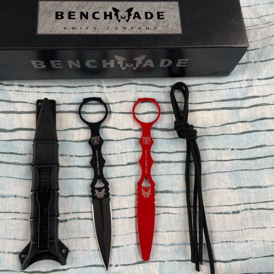 Nuevo cuchillo de hoja fija recubierto negro funda negra Benchmade SOCP Combo 176BK-COMBO Foto 2 de 4