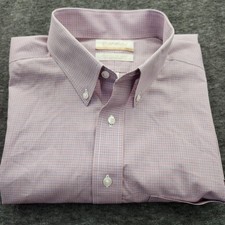 Roundtree  Yorke Gold Label Oxford Dress Shirt Mens 17-35 Blue No Iron