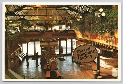The Old Spaghetti Factory Restaurant Interior Decor Atrium Postcard
