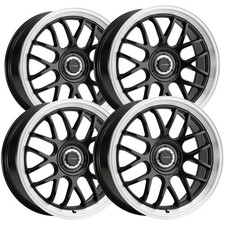 4 Vision 478 Alpine 17x8 5x4.55x120 38mm Blackbrushed Wheels Rims 17 Inch
