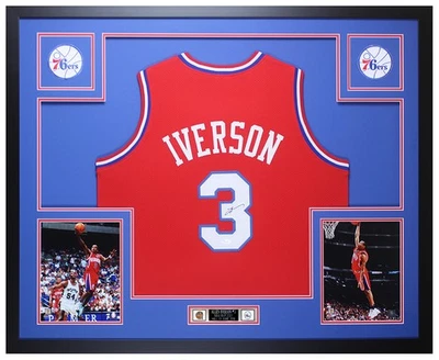 Oeuvre Toile Allen Iverson 76ers - Signée Originale - JSA COA - 22x19