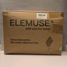 ELEMUSE King Mattress Topper Down Alternative Microfiber - White, Plush NWT