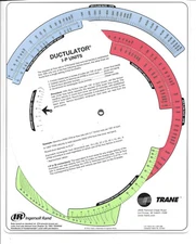 2010 Trane Ductulator duct sizing calculator slide chart graph w/sleeve IP & SI