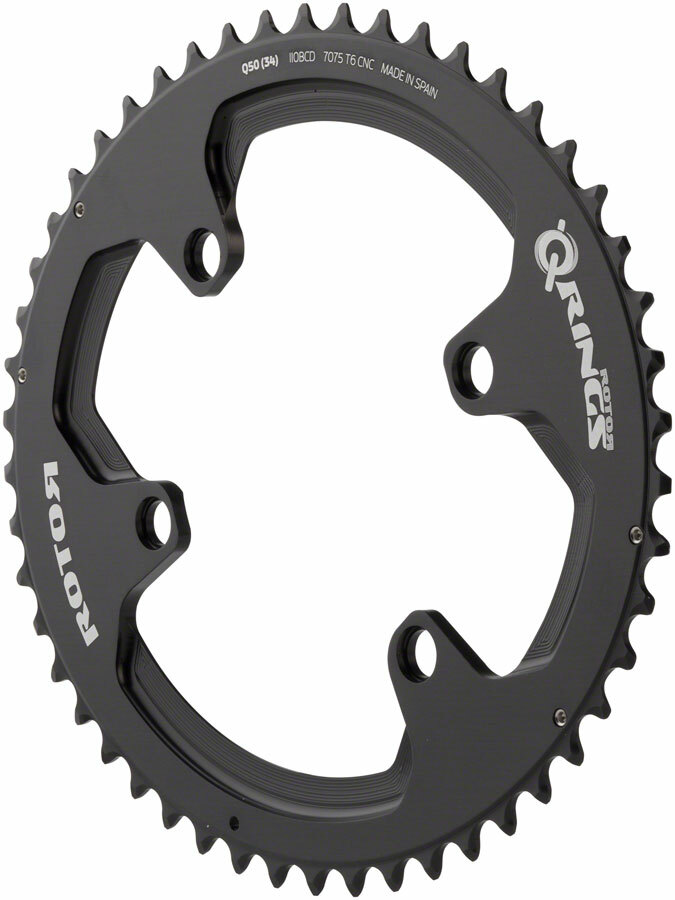 ROTOR Q-Rings 50T 110BCD ブラック Rotor Q Ring Compact Road Chainring 50T 110BCD 4-Bolt Black