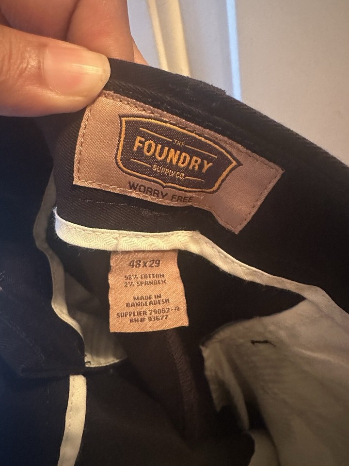 Foundry Black Chino Pants Size 48X29 Comfort Waist Free Shipping Men eBay