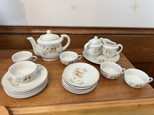 Vintage MCM Child  s Mini Teaset 21 Pieces Plus Two Lids Pine Cone Made In Japan