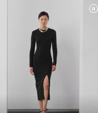 NWT $1890 Ralph Lauren Collection Zinna Long-Sleeve Cocktail Black Dress Sz 2