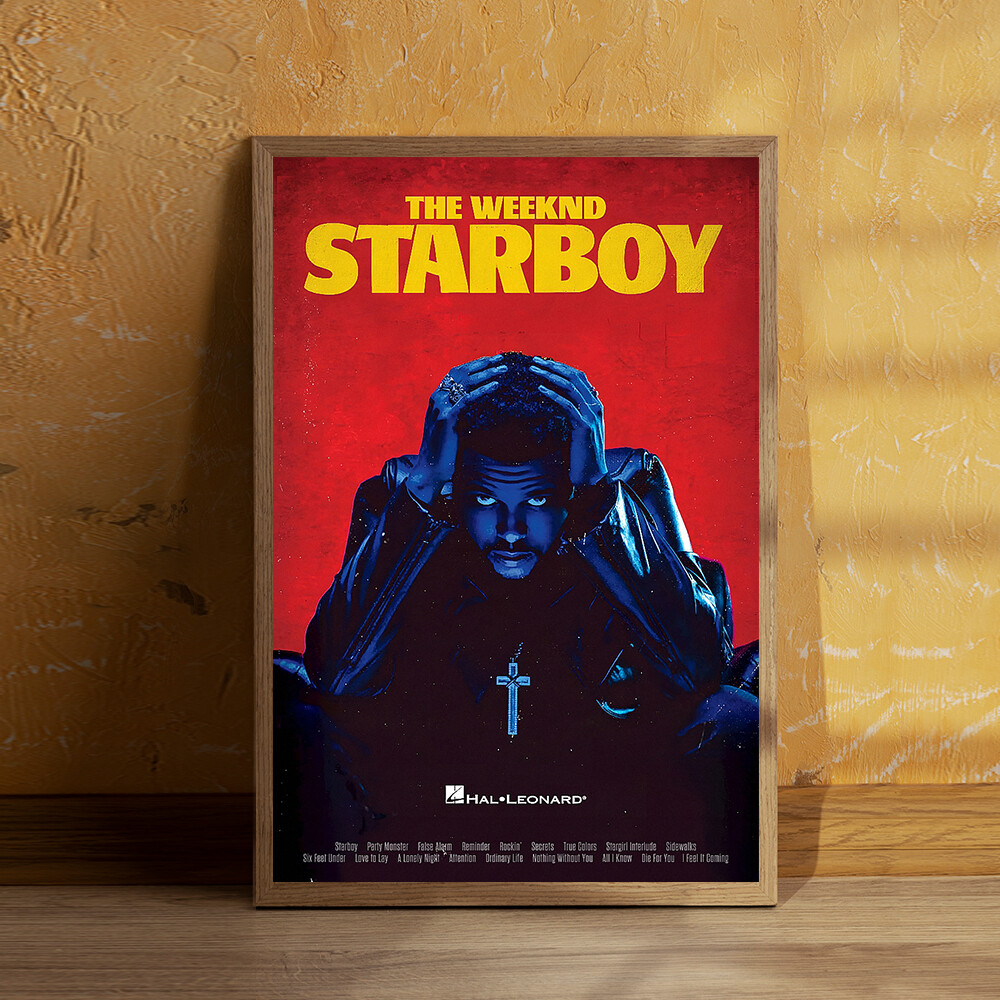 Starboy The Weeknd Album Poster Custom Canvas Print Music Poster