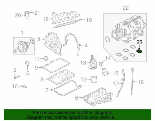 Прокладка впускного коллектора двигателя подлинная для Ford Mustang 2005-2010 годов выпуска 5H2Z-9439-BA - Изображение 4 из 4