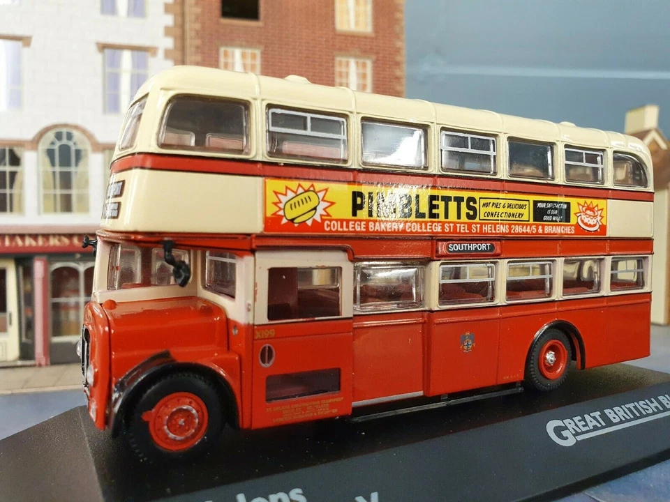 1:76 AEC Regent V 5 St Helens Opening Door 1959 Scale Model Bus Atlas Corgi - Image 3 of 4