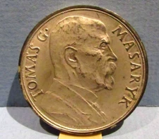 1935 TGM Tomas Masaryk Silver Medal Kremnica Czechoslovakia Spaniel Dukat Ducat