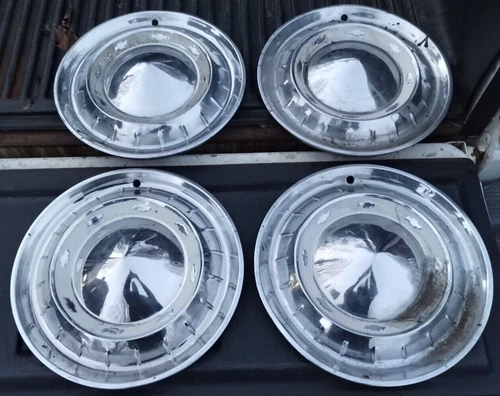 1955 Chevy Chevrolet Set Of Four Hubcap Wheel Covers 150 210 Bel Air Impala