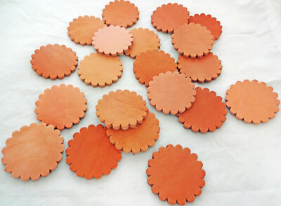 Lot of 20 Skirting Leather Conchos Scalloped Rosettes Saddle Repair Horse Tack 