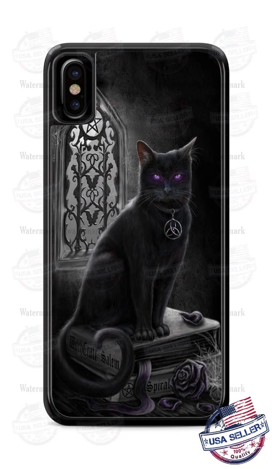 Capa telefone gato preta Halloween Sabrina para iPhone i14 Samsung A14 Google - Imagem 2 de 4