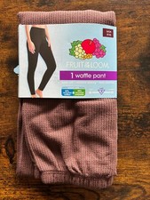 Fruit of the Loom Womens Thermal Waffle Pants Brown Small 4-6 NEW