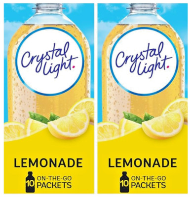 Crystal Light On-The-Go Lemonade Drink Mix 10ct (2 Packs)