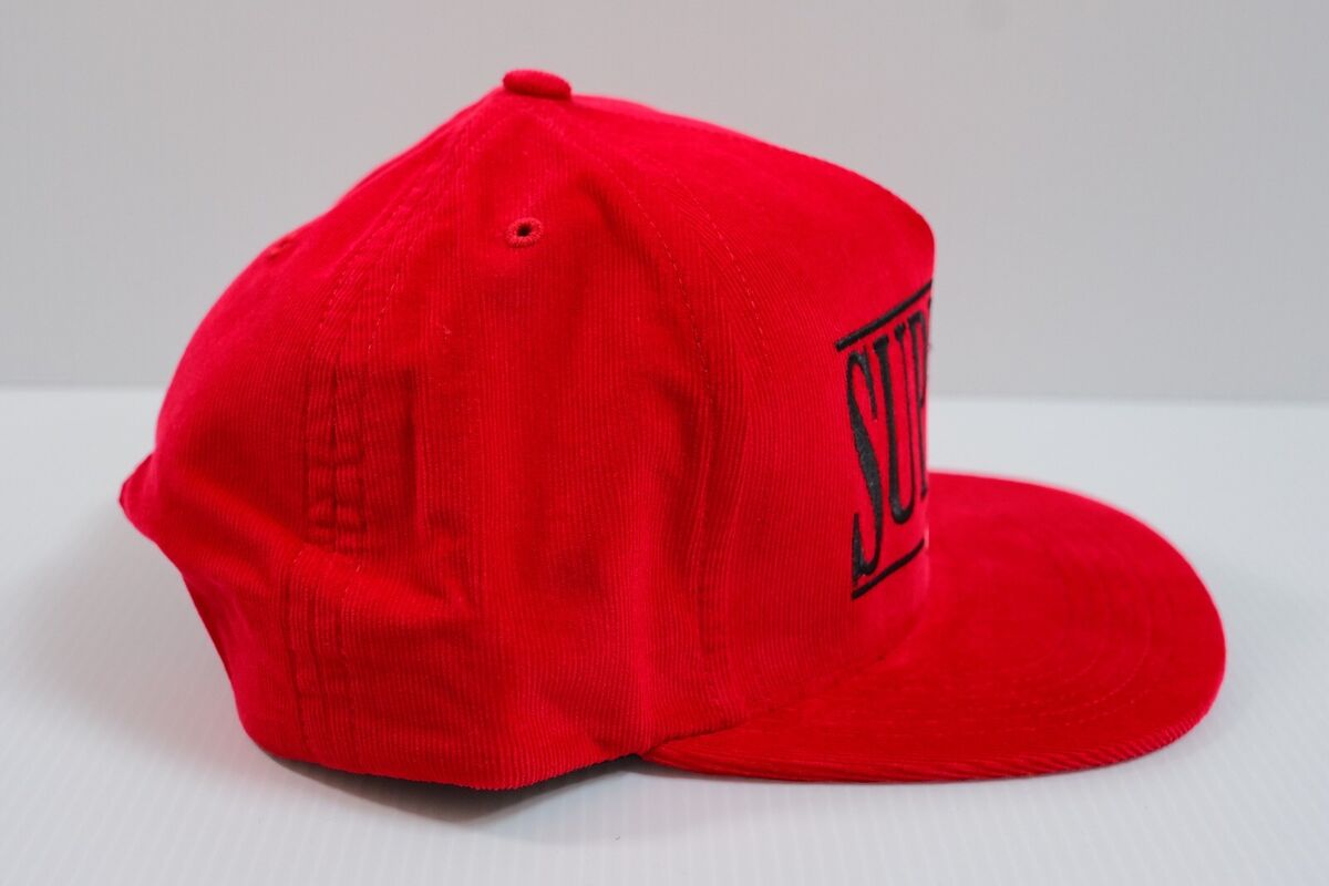 SUPREME SS16 UNIVERSITY RED 5-PANEL CORDUROY CAP RED BRAND SUPREME SS16 UNIVERSITY RED 5-PANEL CORDUROY CAP RED BRAND