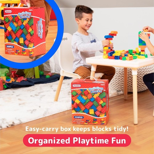 Versatile Jumbo Building Block Set - 300 Bricks with Carrying Box for Easy Play - Picture 7 of 9