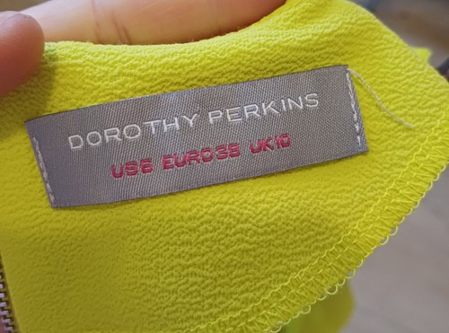 Túnica de Vestido Amarillo Dorothy Perkins Muy Ligero Verano Talla Reino Unido 10 En muy buena condición - Imagen 5 de 8