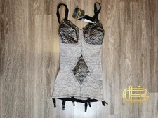 Rago 9357 Body Briefer Extra Firm Shaping Girdle Mocha/Blk 36D