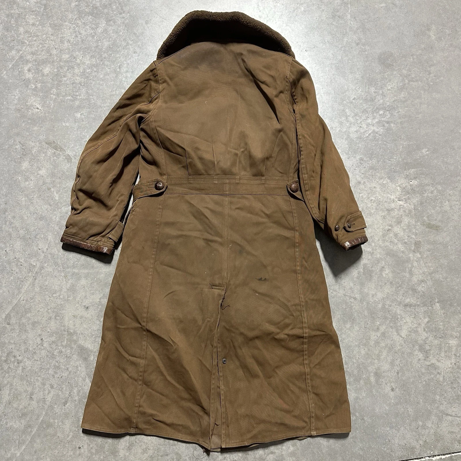 Vintage 30s Laskinlamb Full Length Barnstormer Canvas Lined Jacket Coat Size 40 image 8