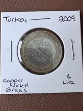 TURCHIA TURKEY 🇹🇷 COIN MONETA 1 YENI TURK LIRASI 2009 -1 LIRA TURCA 2009 Bin 4