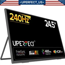 UPERFECT 240Hz Portable Monitor, 24.5" FHD Gaming for Computer Monitor FreeSync