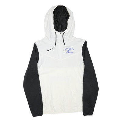 NIKE Herren Weiß & Schwarz Leichtathletik Zip Jacke M Polyestermischung Kapuze
