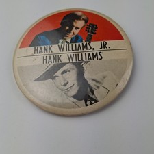 vtg 70s USA Hank Williams Jr. 3.5" pinback Singing My Songs country music 60s