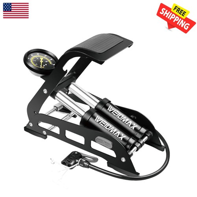 #ad #ad Durable Double Cylinder Bicycle Foot Pump Maximum 11 BAR with Safety Features $34.99