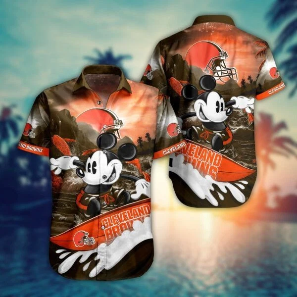 Cleveland Browns Mickey Surf Summer Hawaiian Shirt
