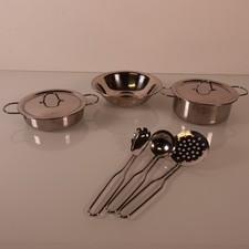 Set of 8 Play Pots and Pans Utensils Toys for Kids Kitchen Playset Pretend Toys