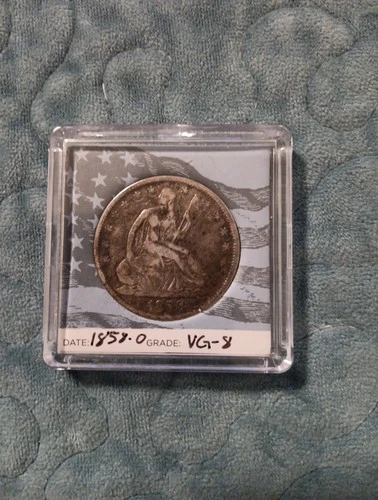 1858 O Seated Liberty Half Dollar 50 Cents Silver Coin VG