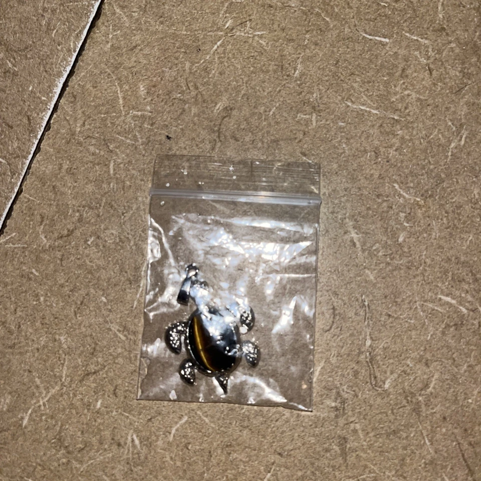 Collar colgante de piedras preciosas naturales tortuga gemas místicas Foto 3 de 4