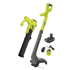 RYOBI 1+ 18-Volt Cordless Electric String Trimmer/Edger and Blower Combo Kit